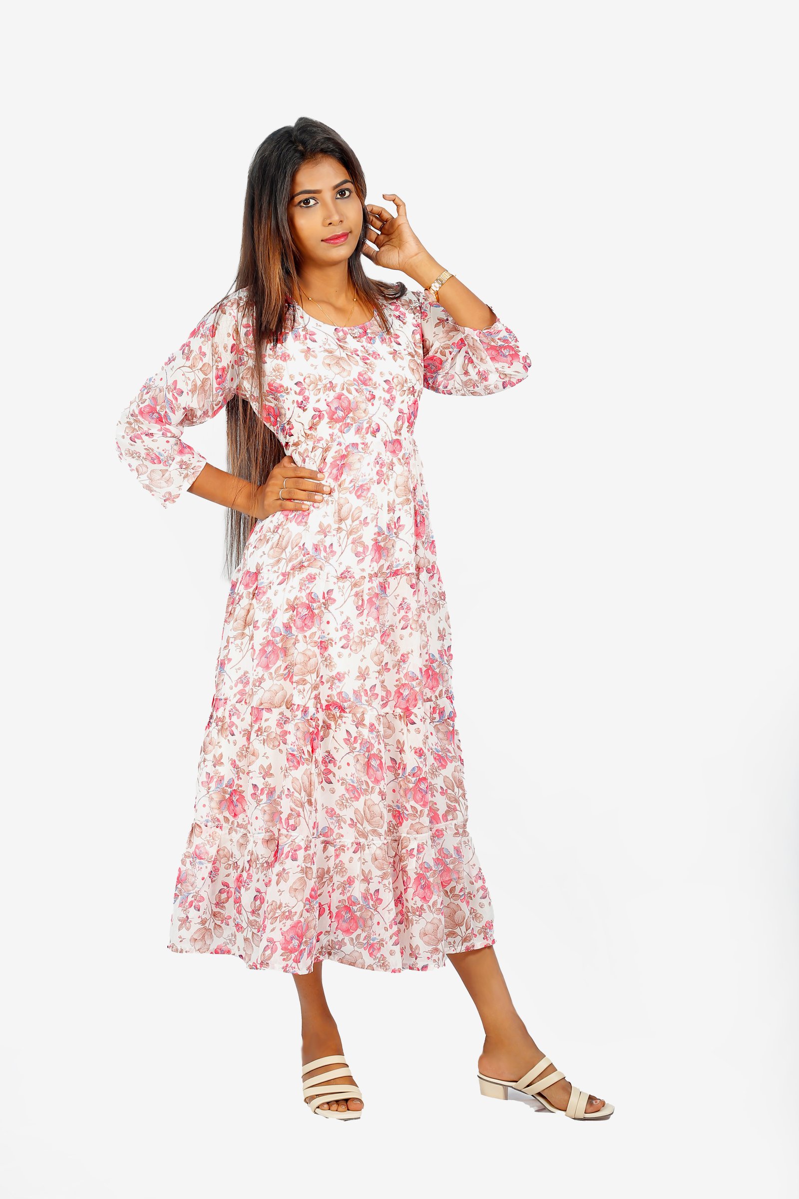 Whimsical Tiered Floral Dress